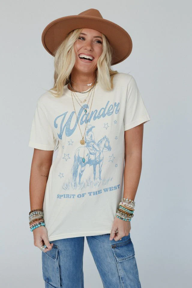 Western Wanderlust Graphic Tee - Ivory - Image 5