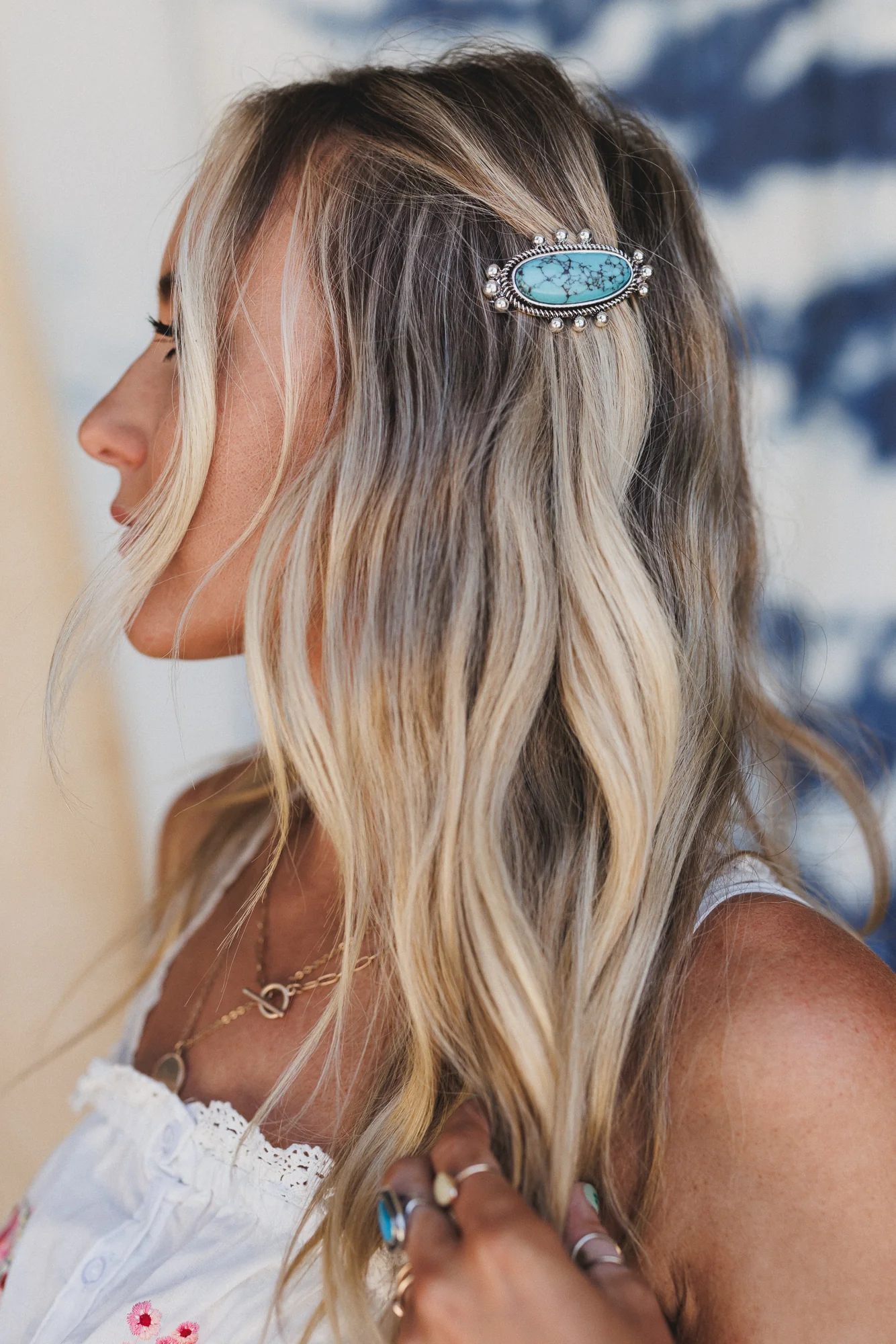 Western Wave Barrette - Turquoise - Pre Order