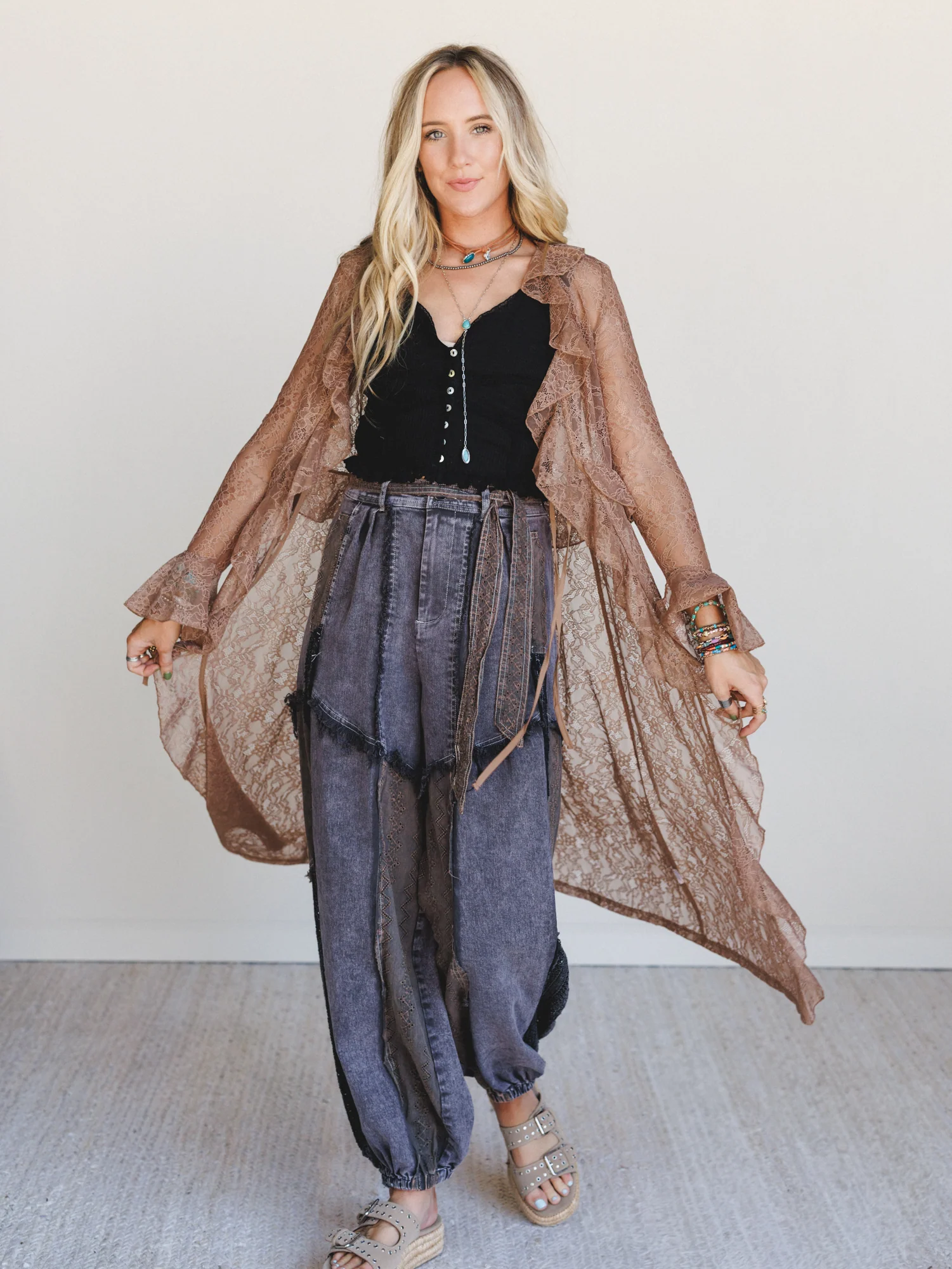 Western Winds Long Sleeve Duster - Mocha - Image 6