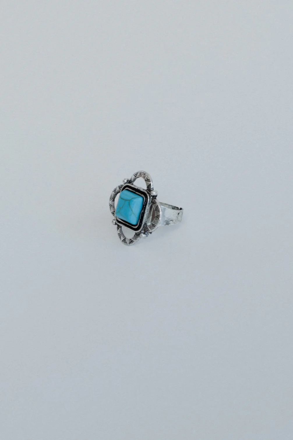 Whimsical Square Ring - Turquoise - Image 3