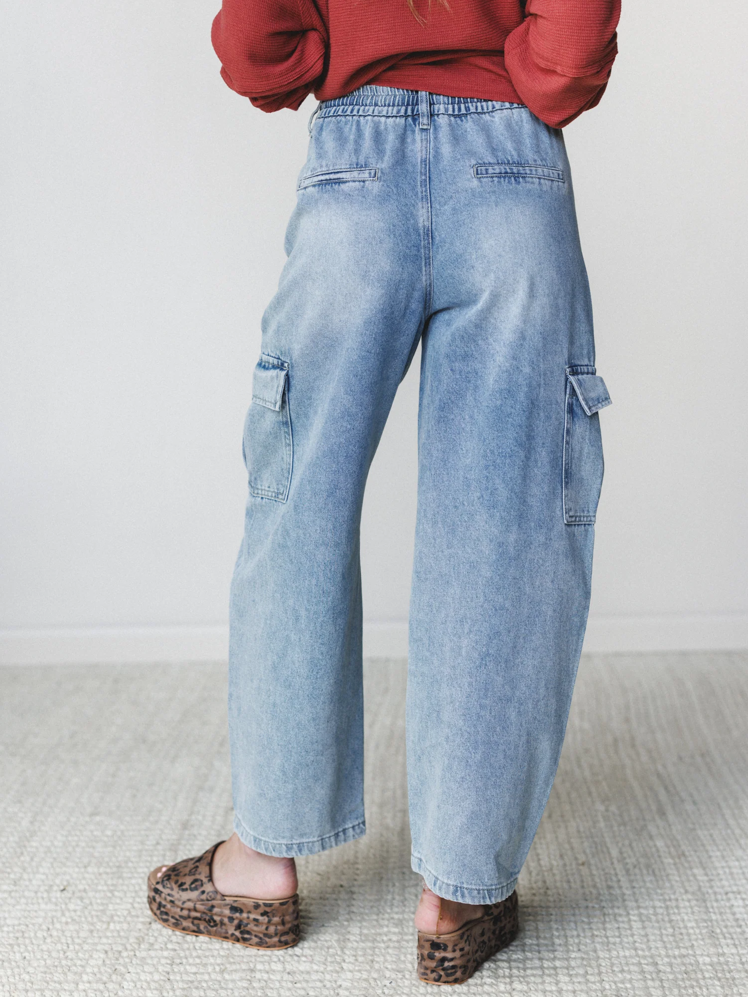 Whisper Sky Cargo Jeans - Light Denim - Image 2