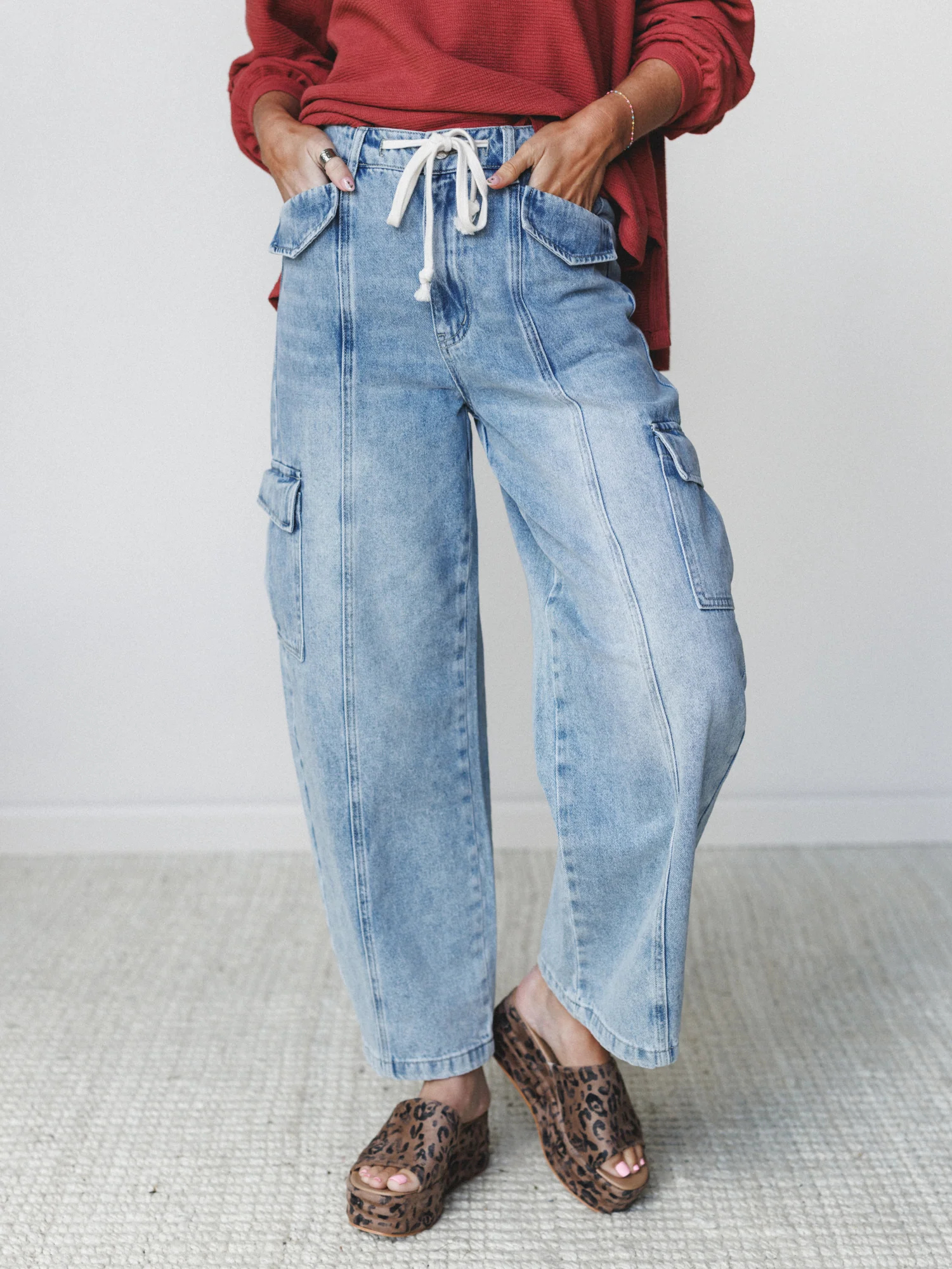 Whisper Sky Cargo Jeans - Light Denim - Image 6
