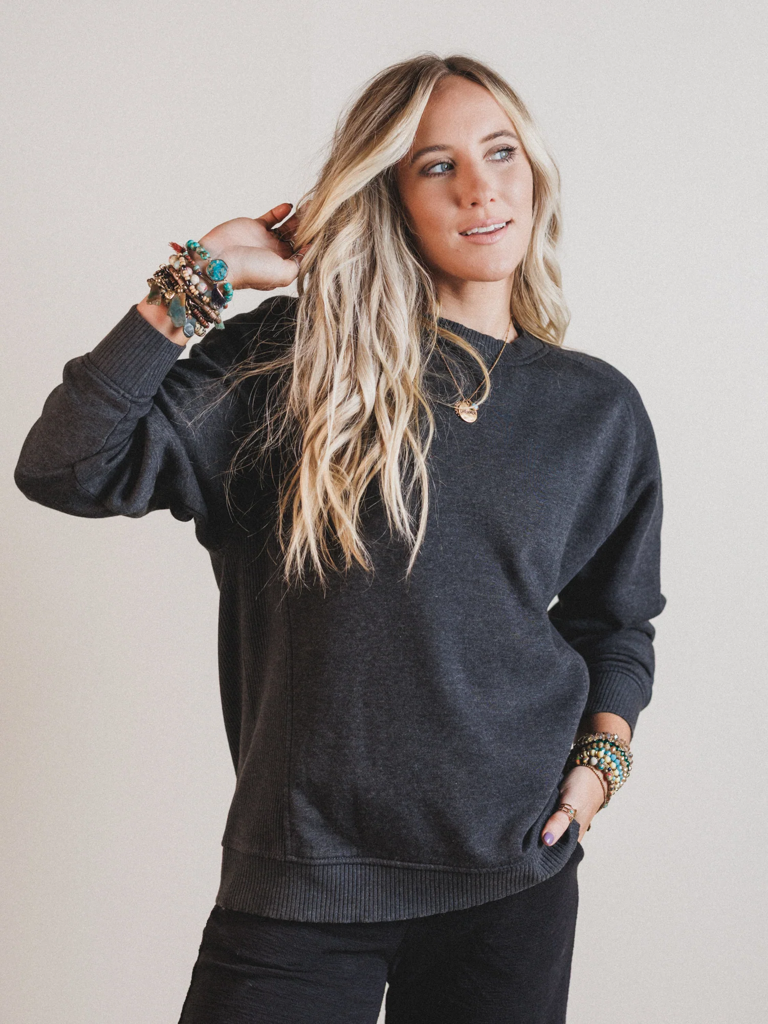 Whispering Pines Sweatshirt  - Black