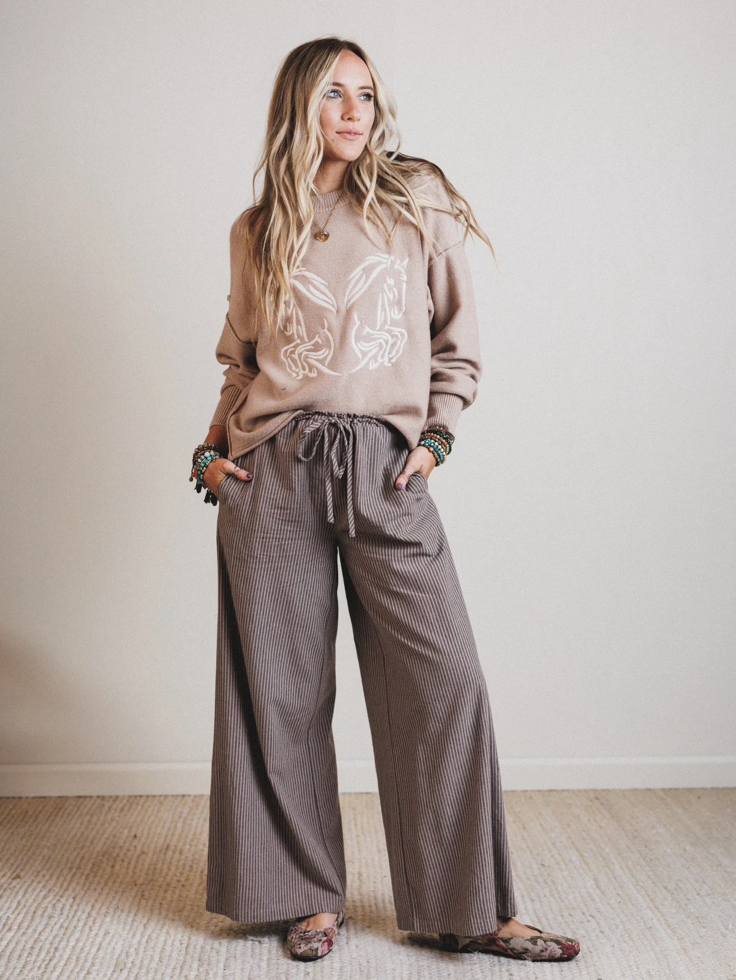 Wild Child Horses Sweater - Sand - Image 3