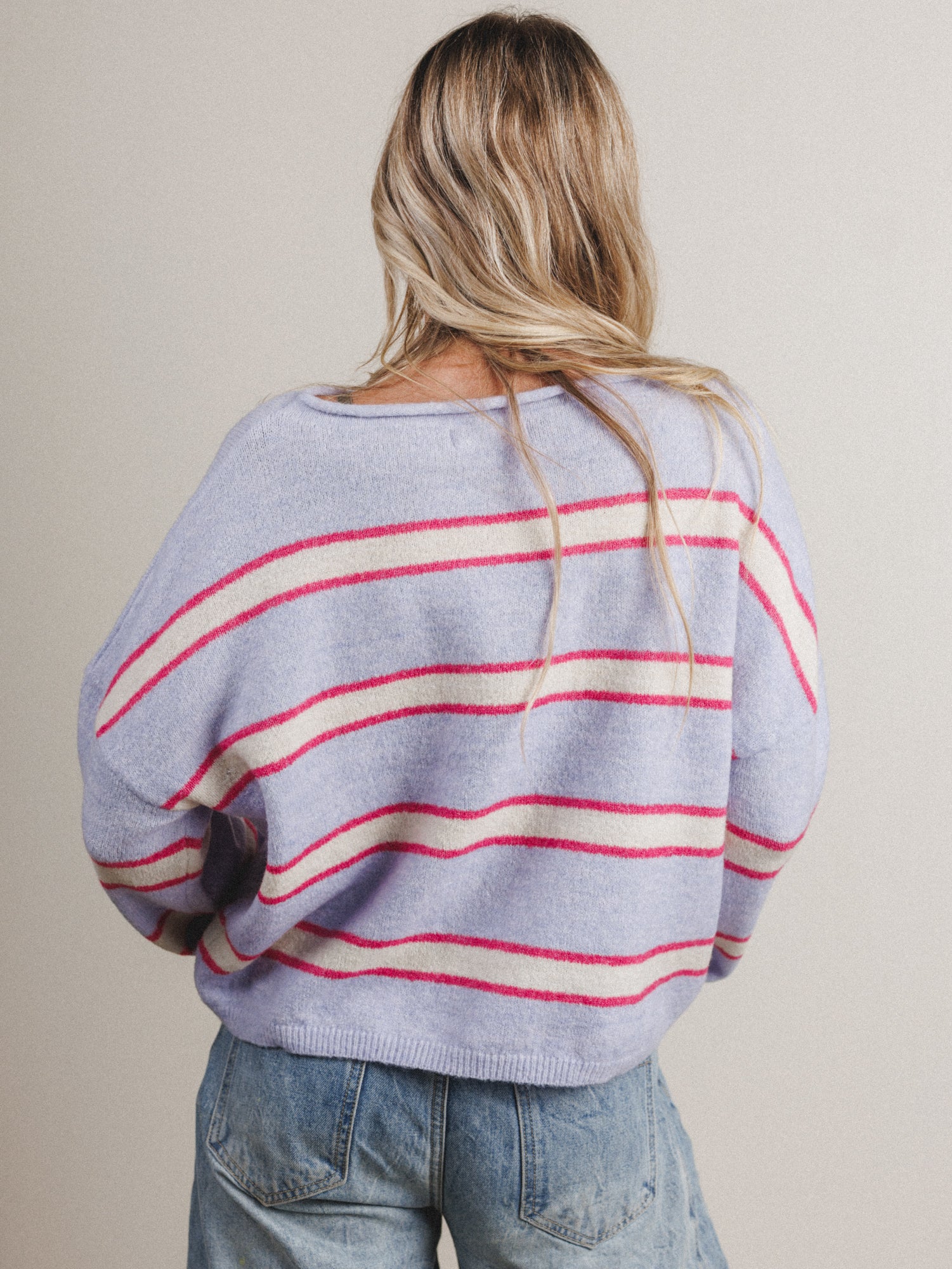 Wild Current Striped Pullover - Lavender - Image 4