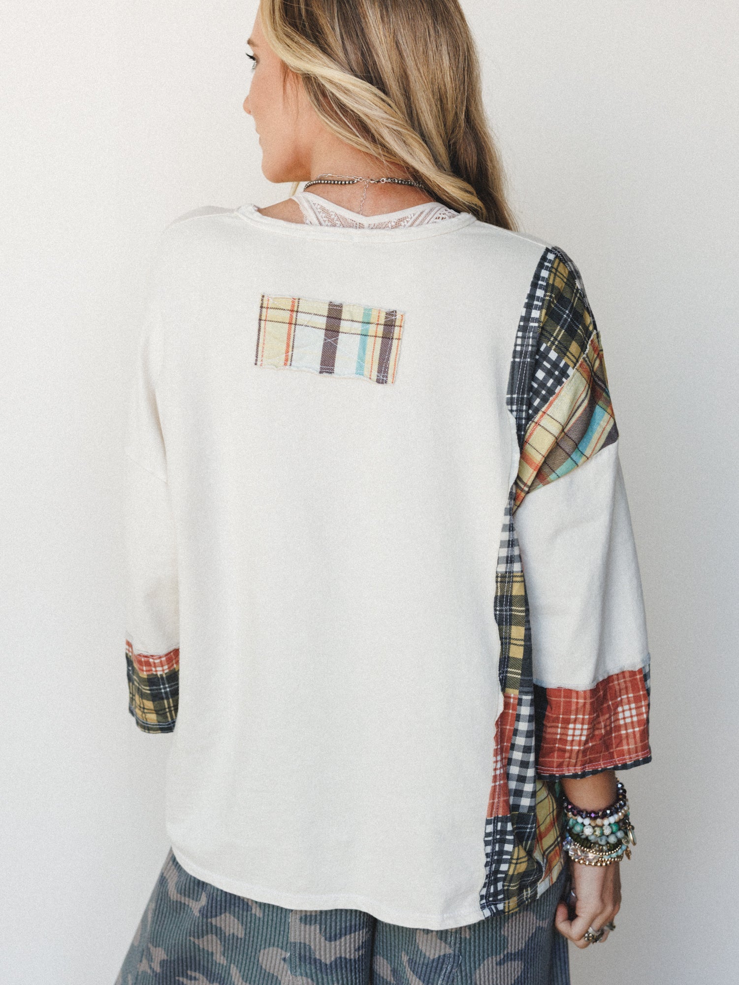 Wild Iris Patchwork Top - Natural - Image 5