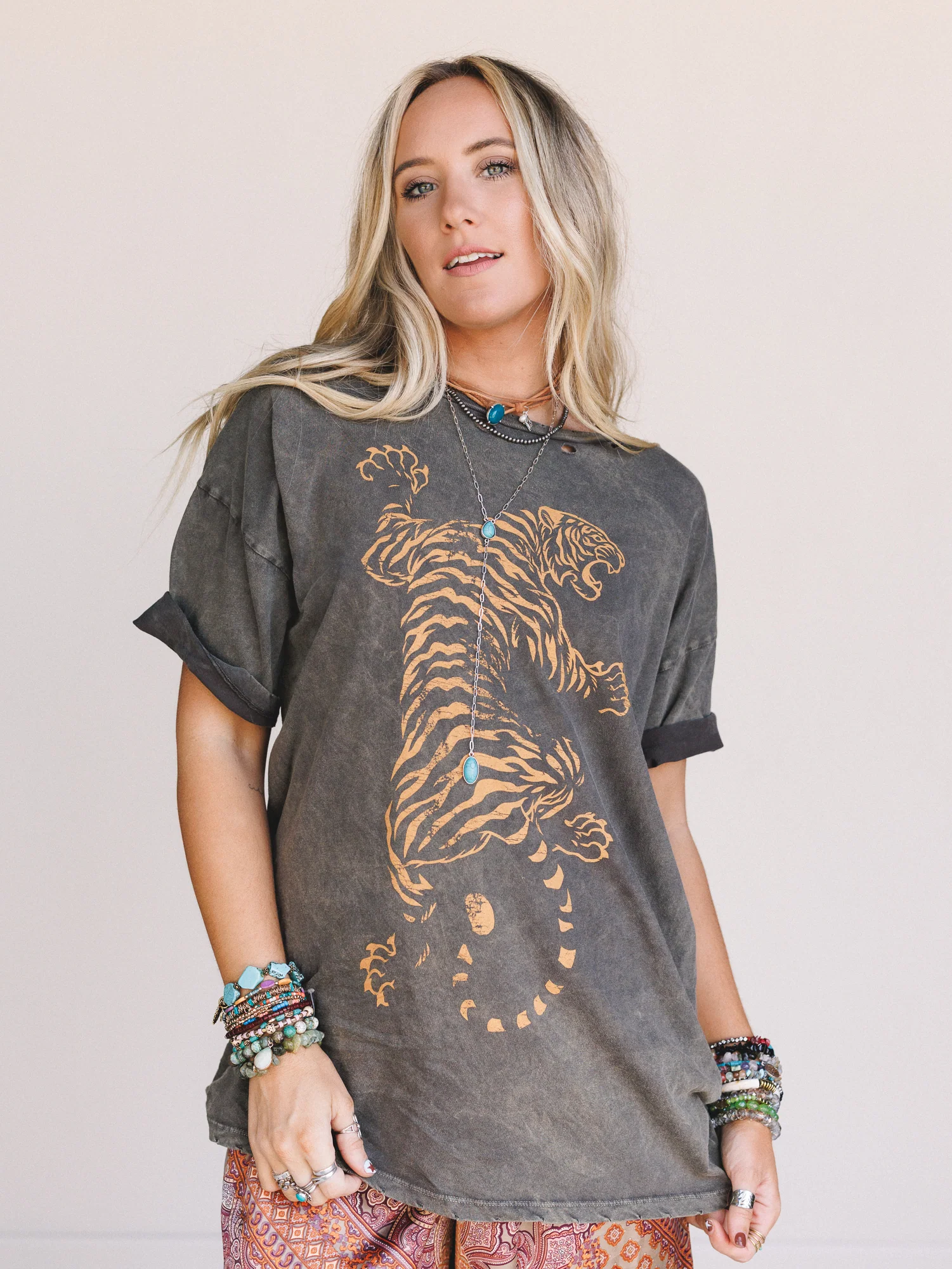 Wild Moves Tiger Graphic Tee - Charcoal - Image 2