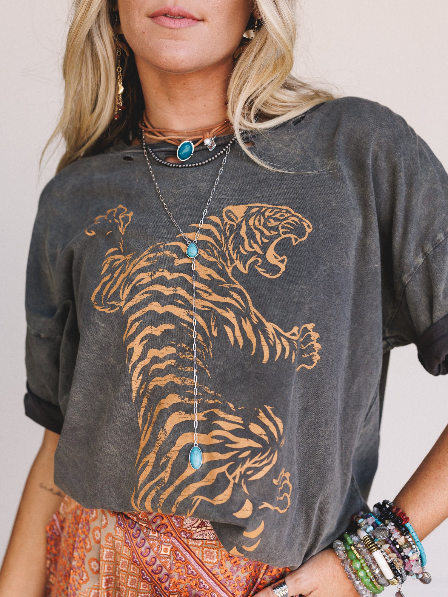Wild Moves Tiger Graphic Tee - Charcoal - Image 4