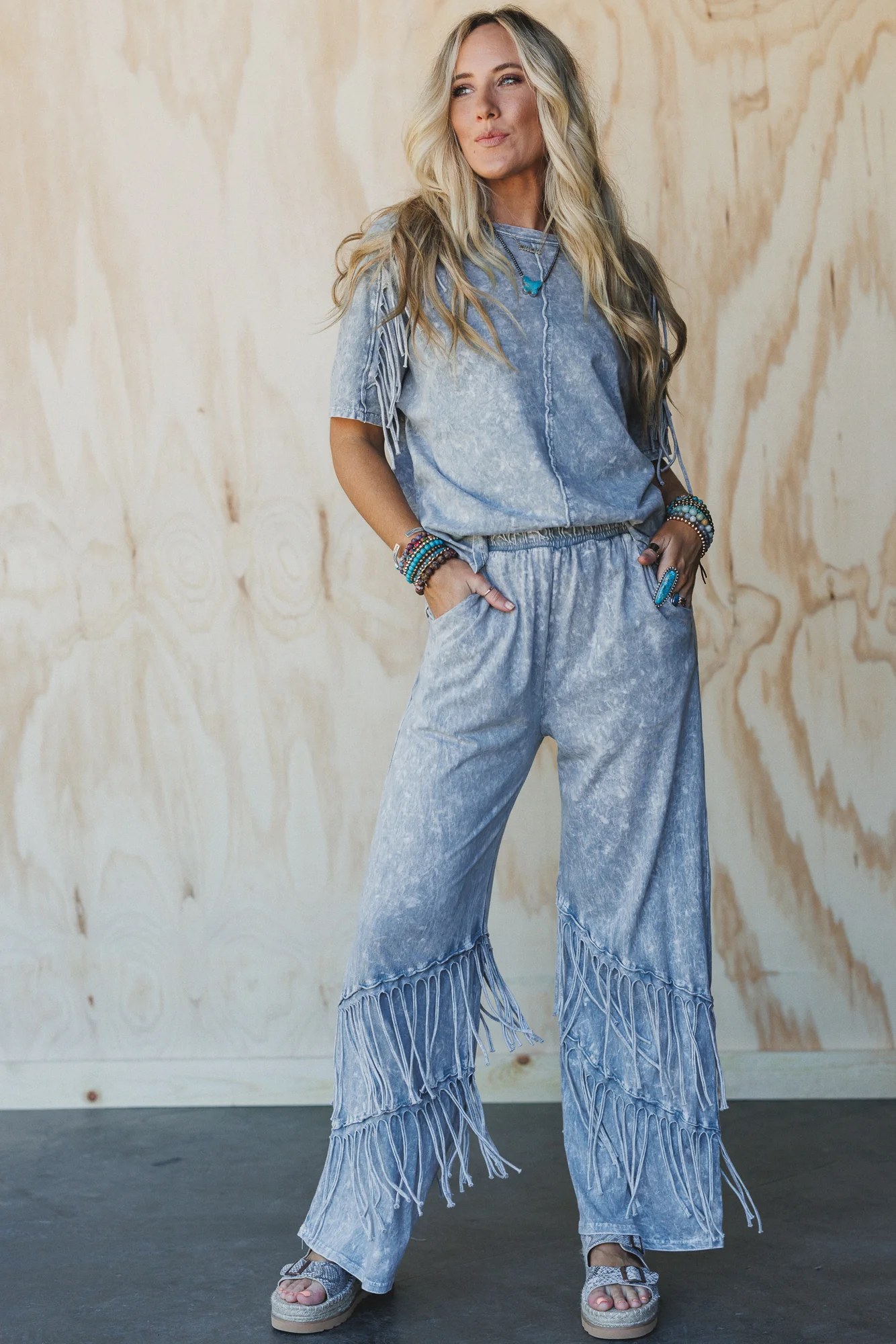 Wild Route Fringe Top - Grey - Image 4
