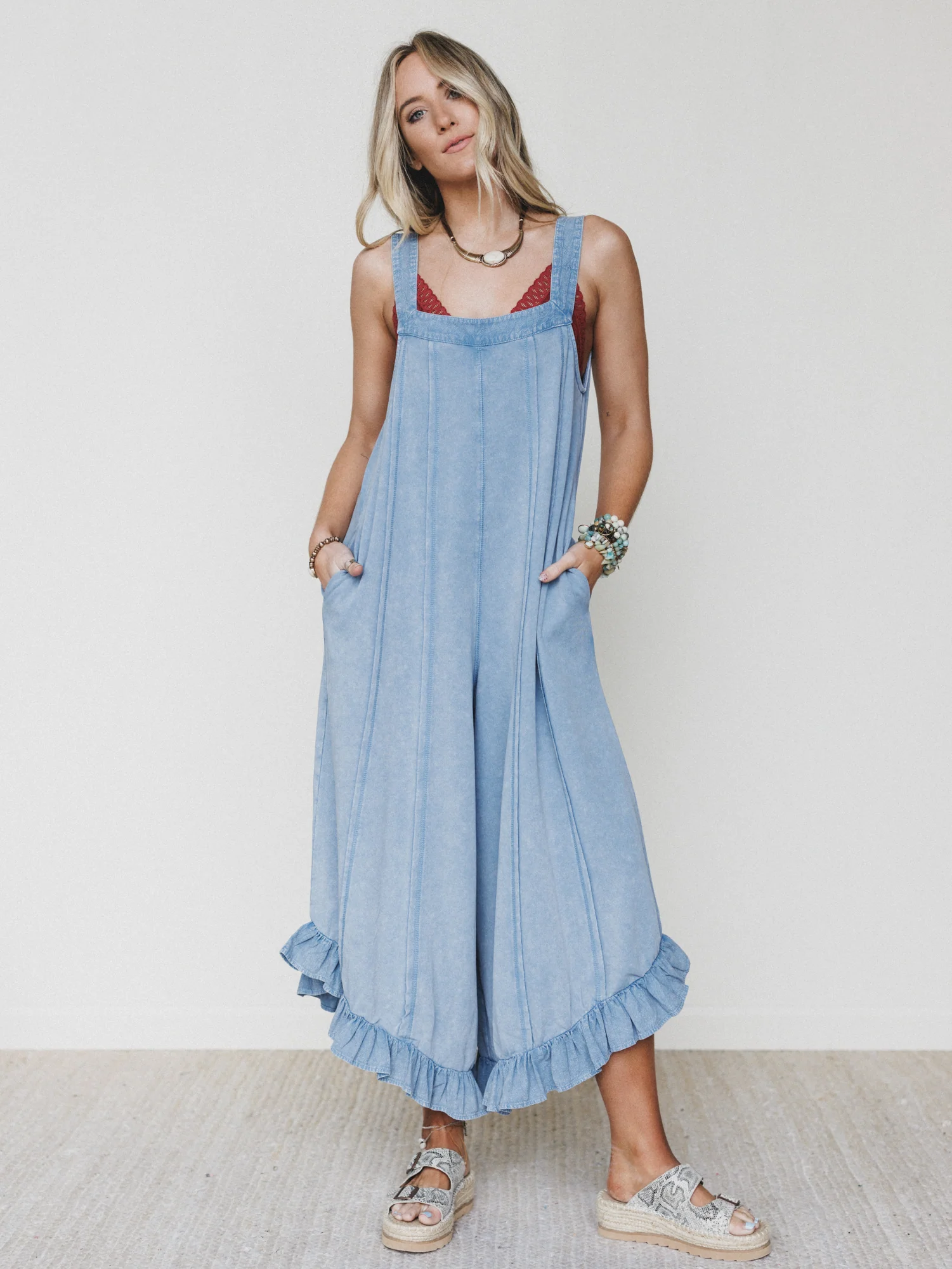 Wild Sun Jumpsuit - Dusty Blue - Image 7