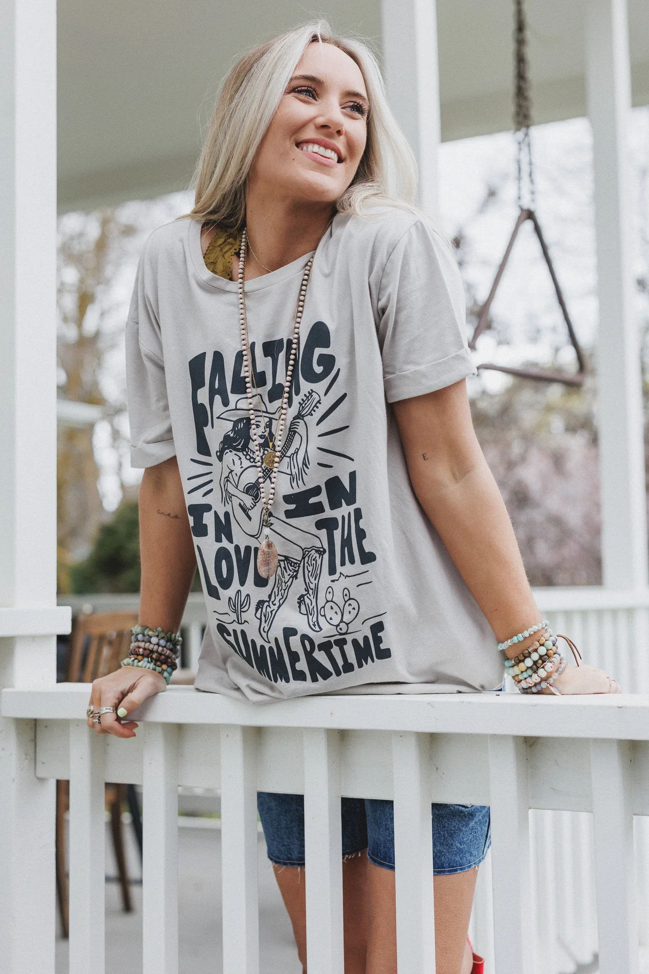 Wild West Love Graphic Tee - Gray