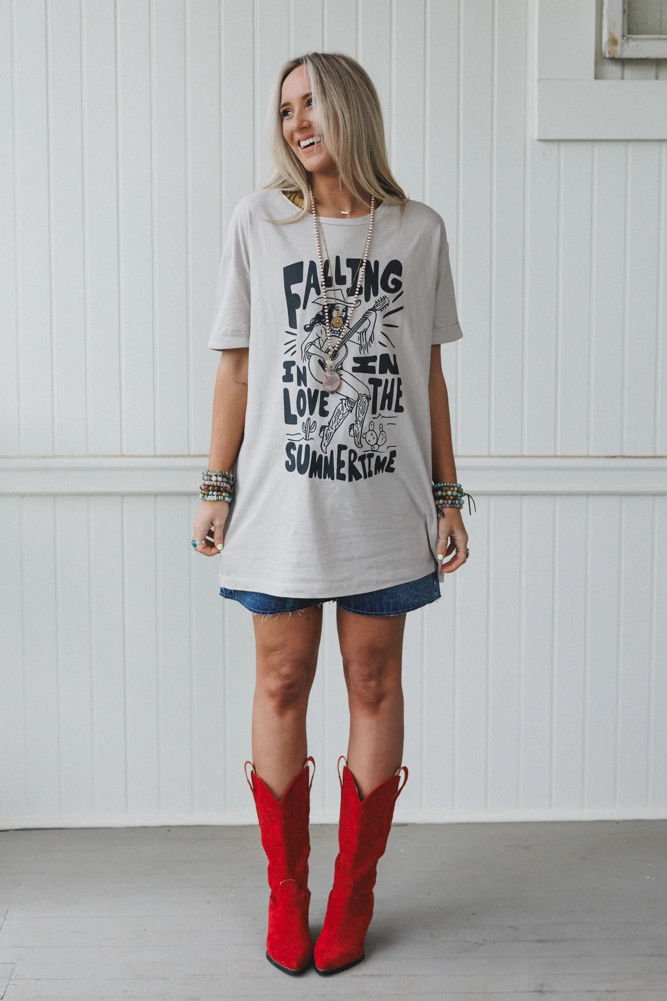 Wild West Love Graphic Tee - Gray - Image 2