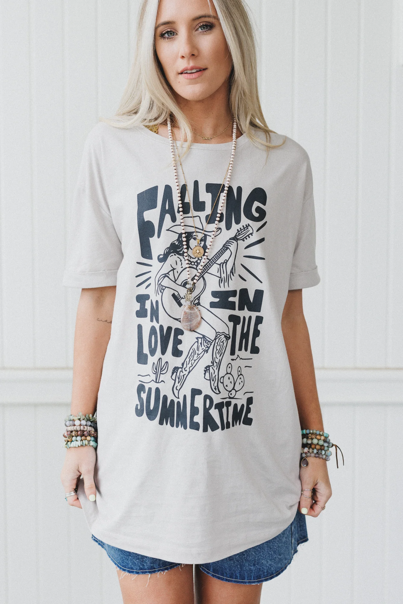 Wild West Love Graphic Tee - Gray - Image 4