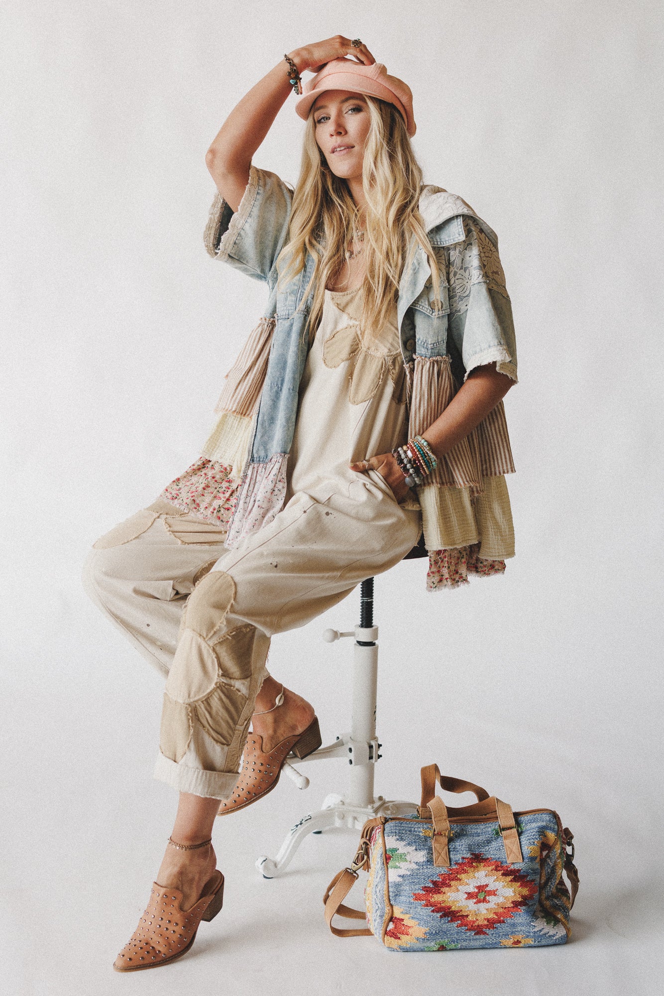 Wild Wish Patchwork Jumpsuit - Natural - Image 6