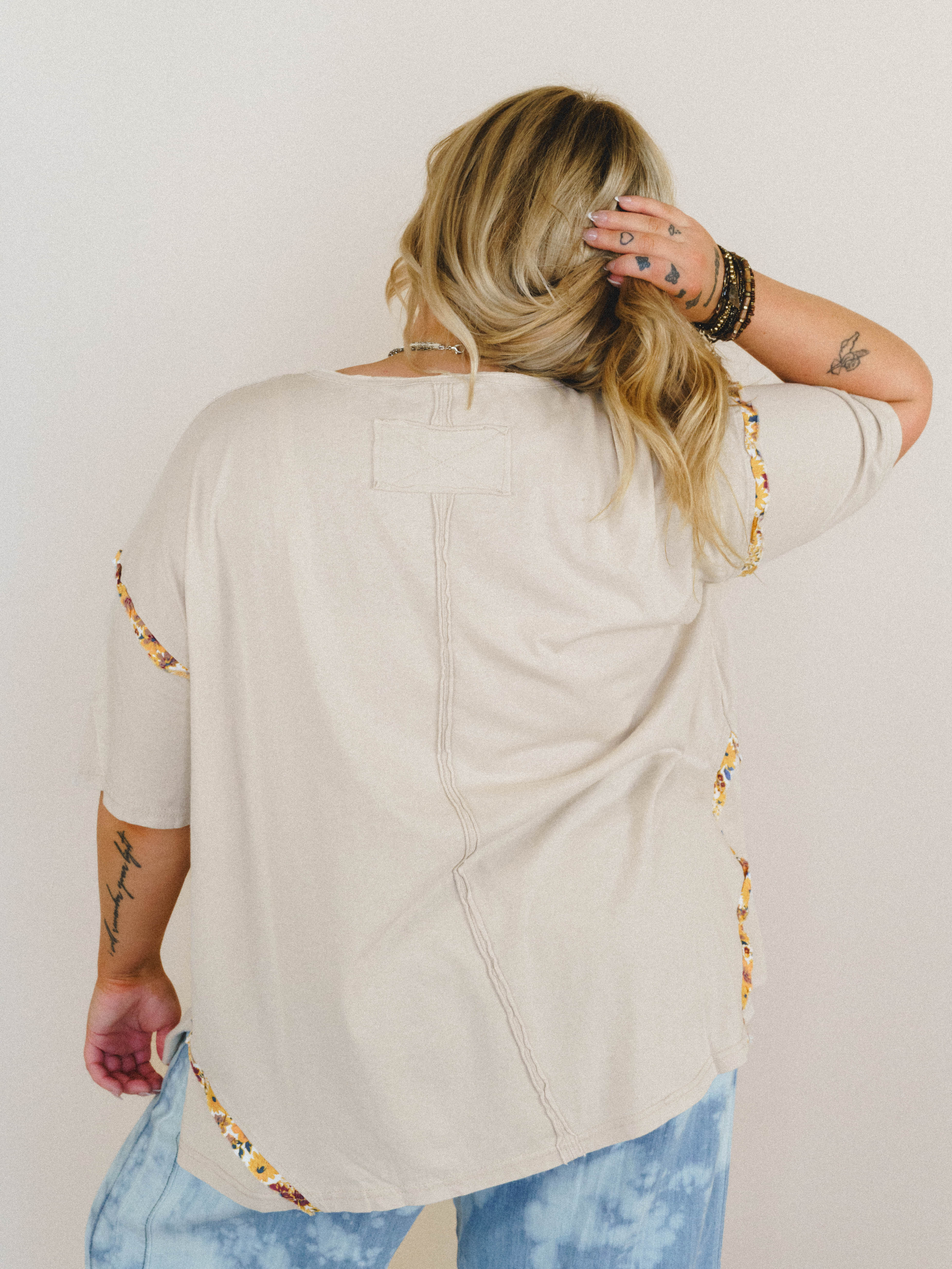Wildflower Haze Patchwork Top - Khaki - Image 4