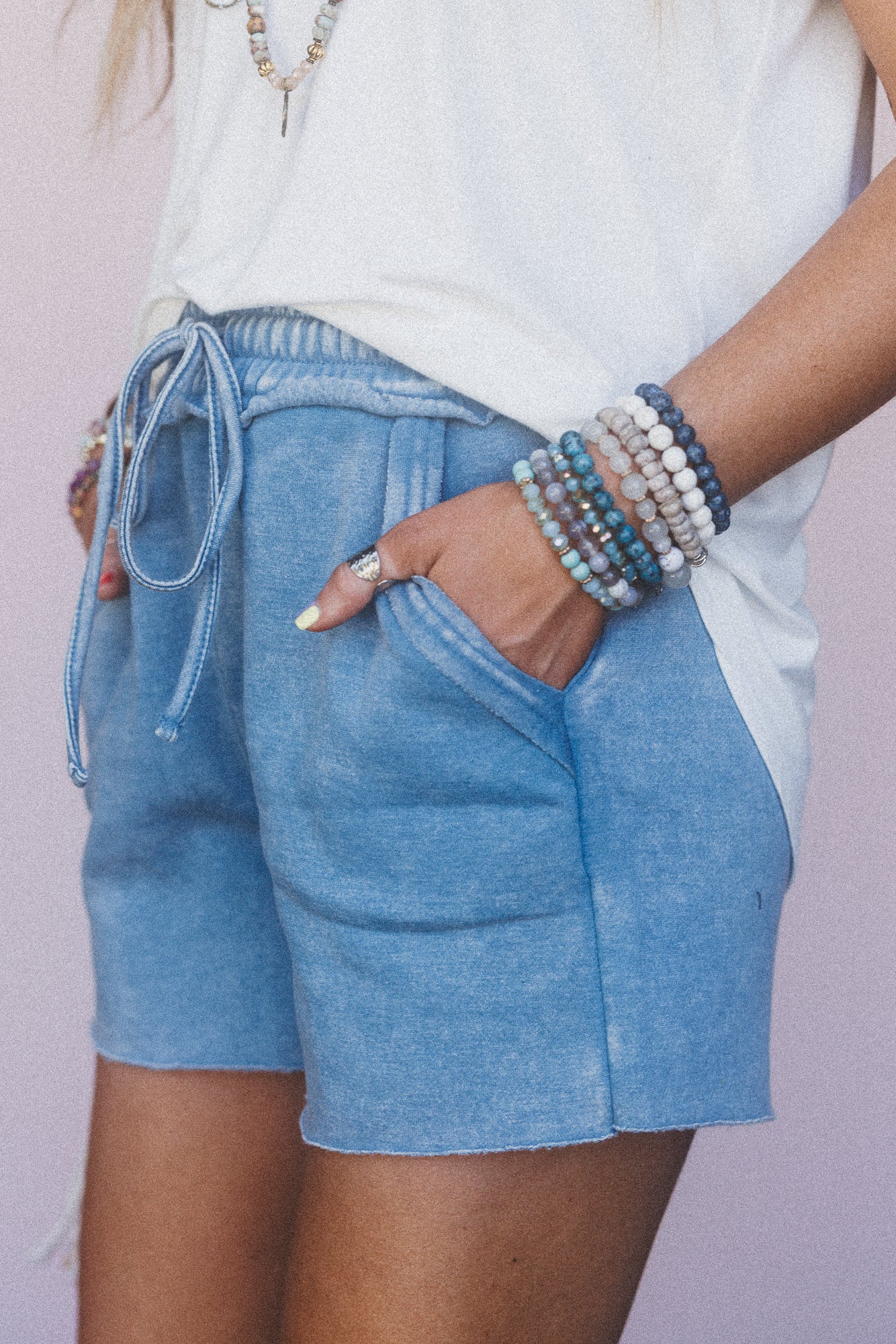 Wildflower Wanderer Shorts - Blue - Image 2
