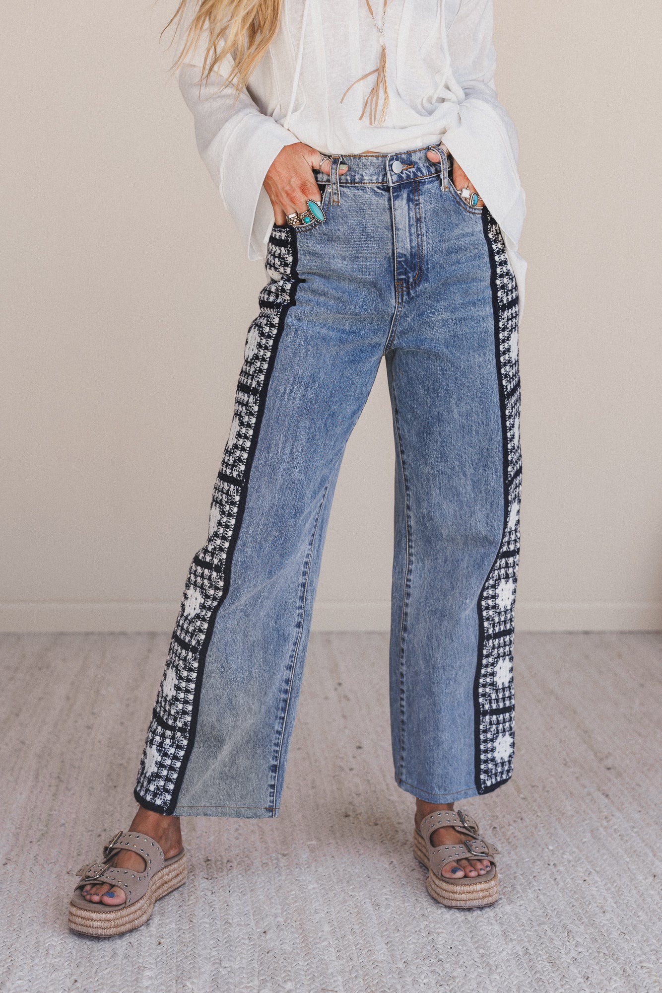 Wildwoven Crochet Jeans - Light Wash - Image 3