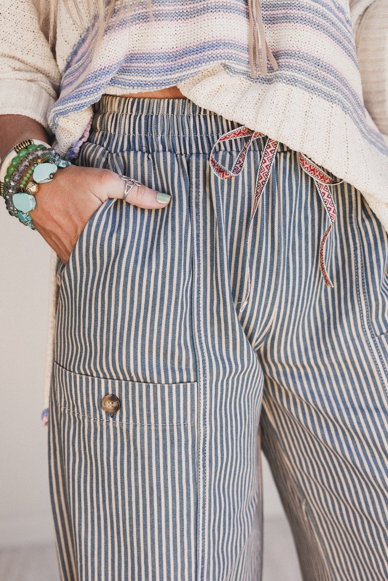 Wilson Striped Pants - Latte - Image 4