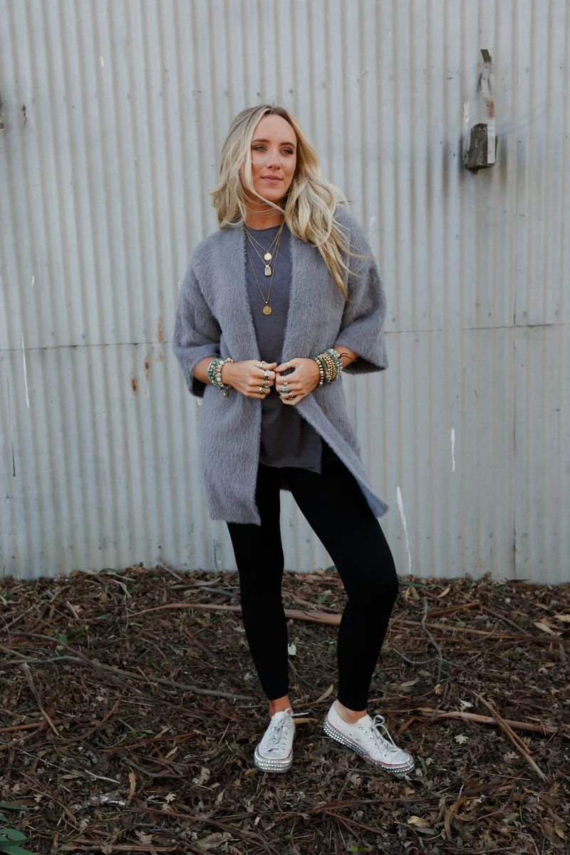 Winter Bliss Cardigan - Gray - Image 3
