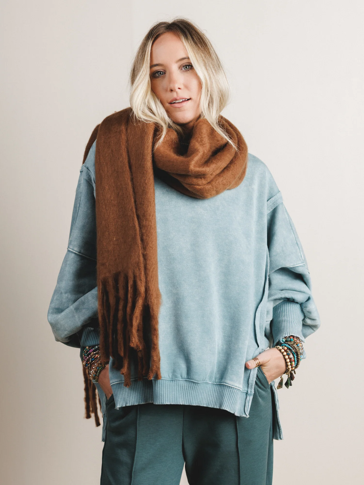 Winter Trails Scarf - Brown - Image 3