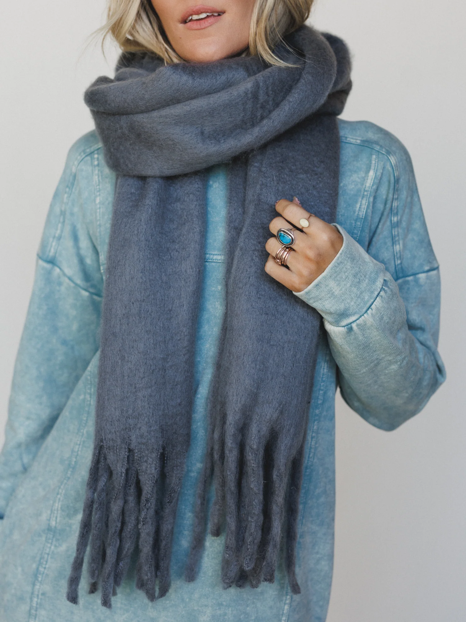 Winter Trails Scarf - Gray
