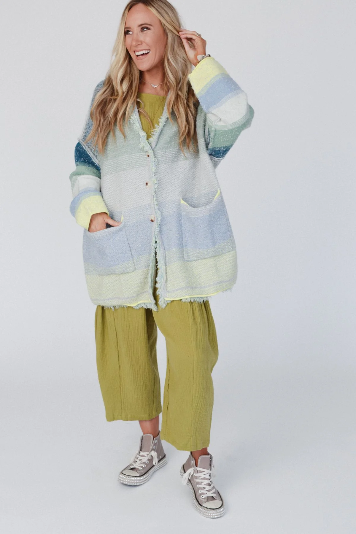 Worlds Collide Cardigan - Blue - Image 5