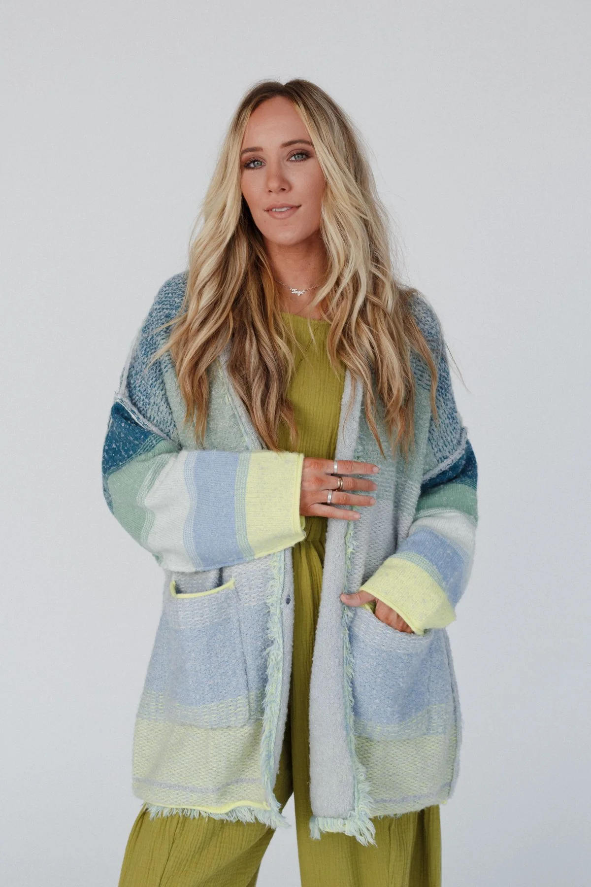 Worlds Collide Cardigan - Blue - Image 7