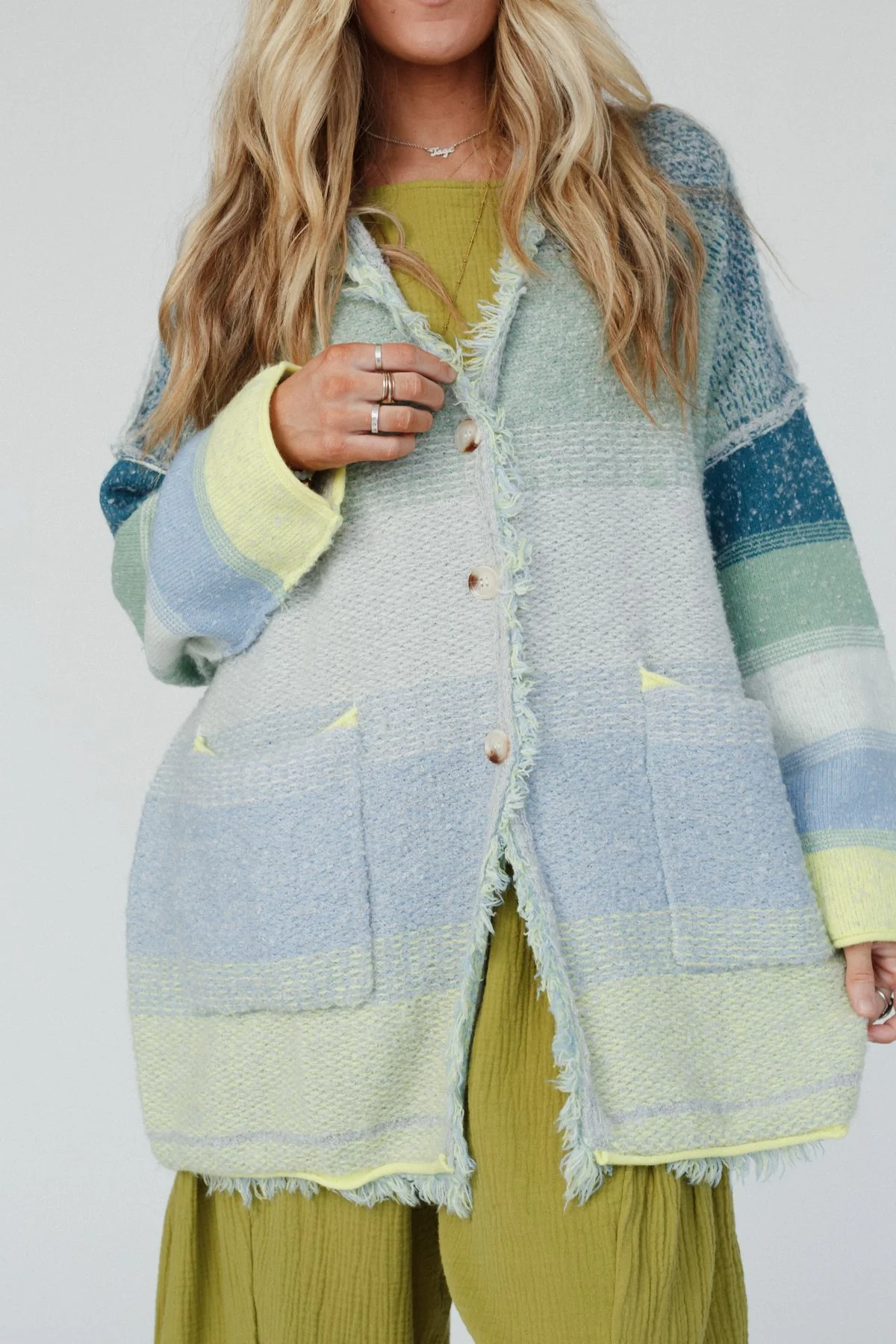 Worlds Collide Cardigan - Blue - Image 9
