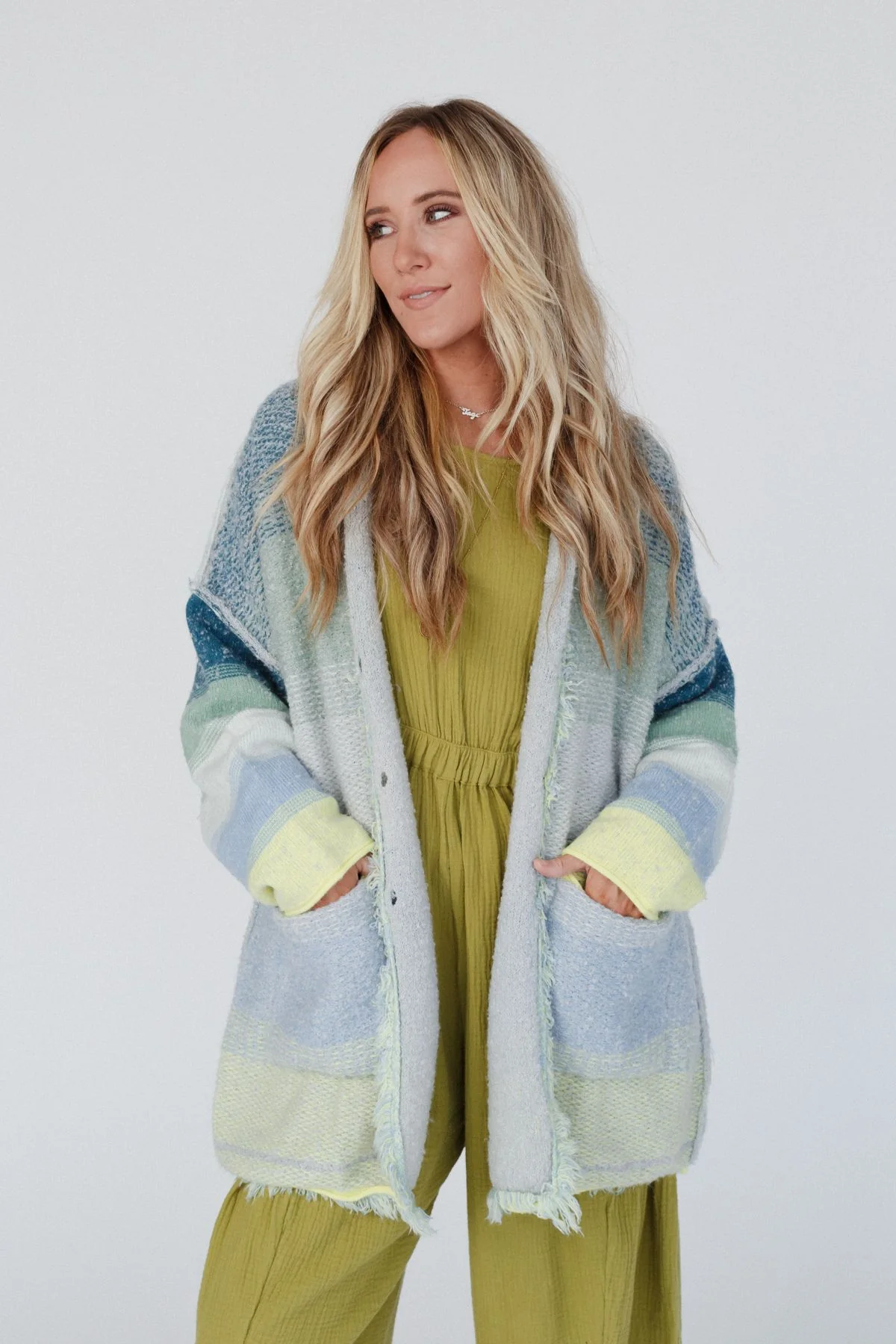 Worlds Collide Cardigan - Blue - Pre Order - Image 2