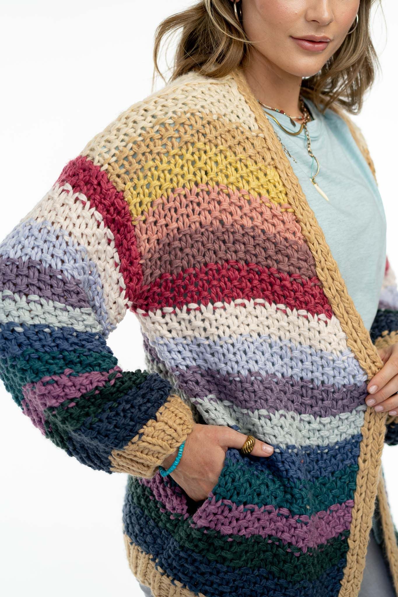 Wrapped up in Color Knit Cardigan - Neutral - Pre Order - Image 3