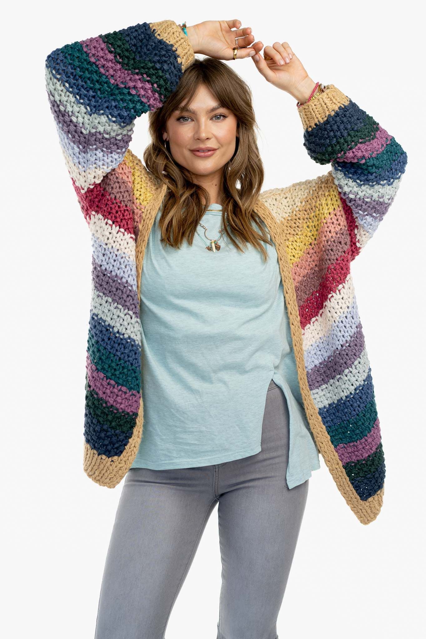 Wrapped up in Color Knit Cardigan - Neutral - Pre Order - Image 4