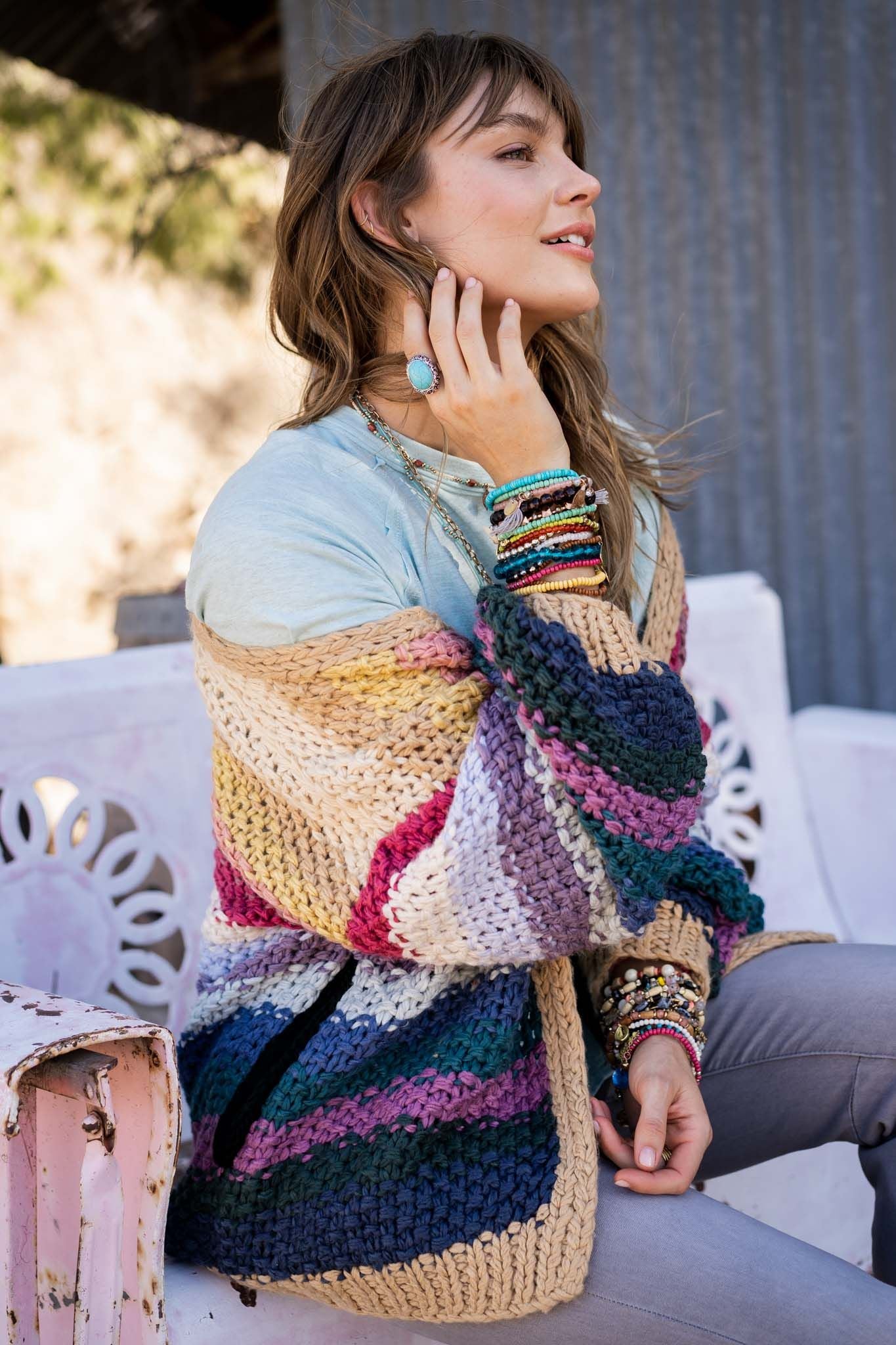 Wrapped up in Color Knit Cardigan - Neutral - Pre Order - Image 9