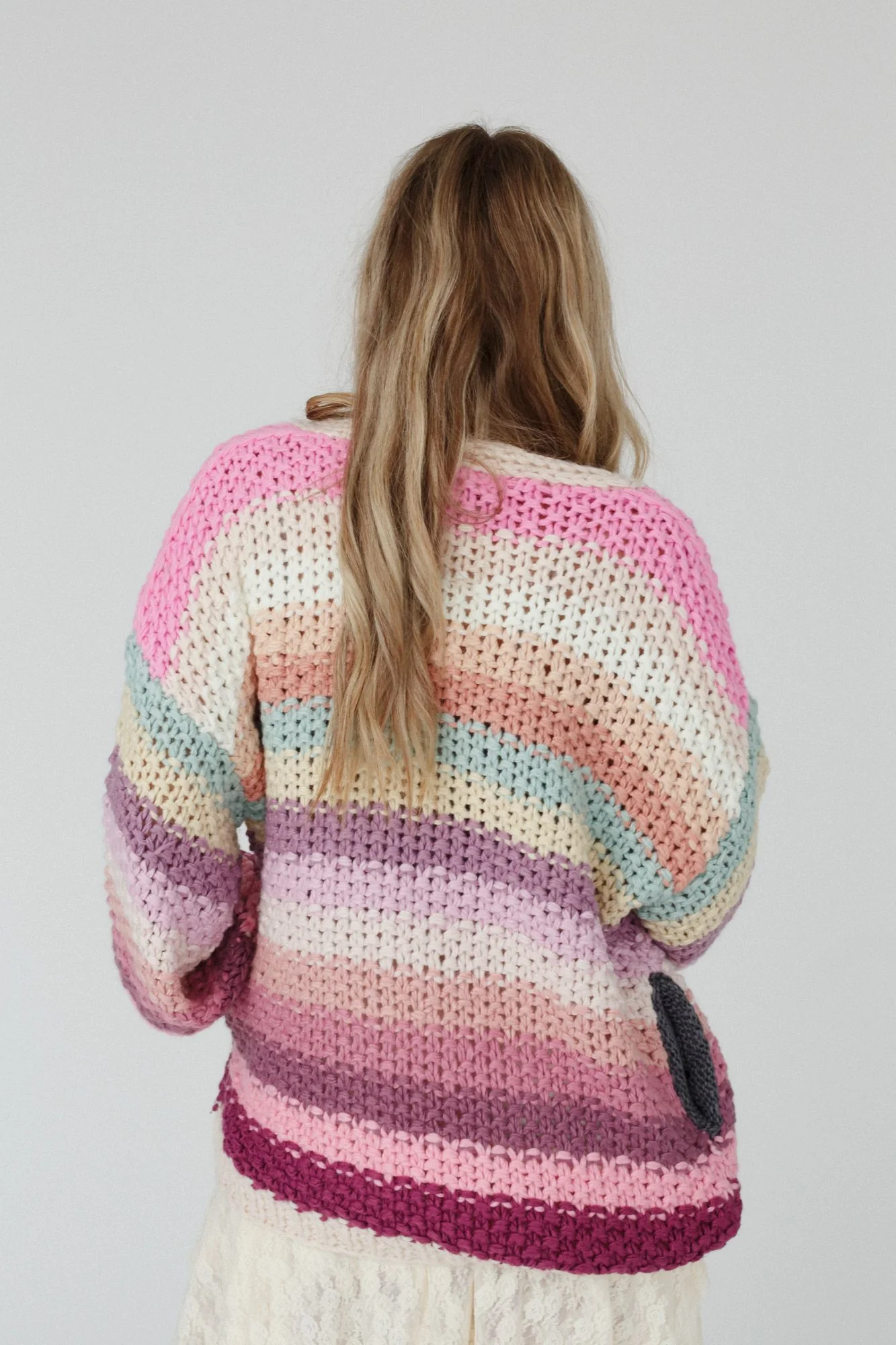 Wrapped up in Color Knit Cardigan - Pink Multi - Image 5