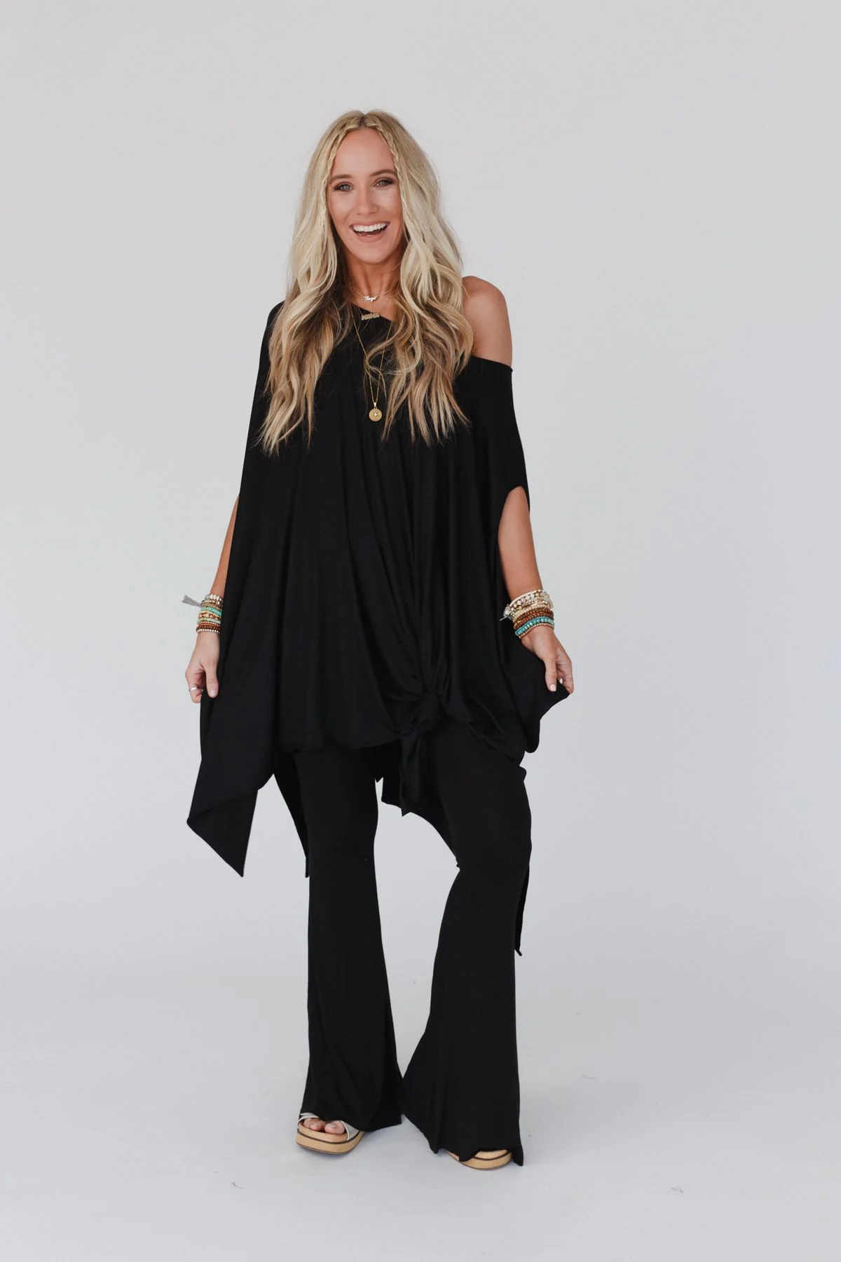 Wren Tunic and Cher Flare Set - Black - Image 5