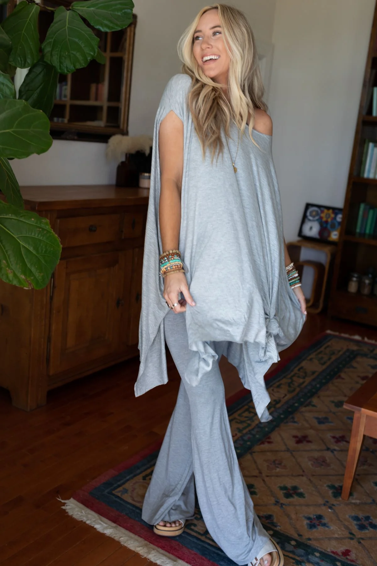 Wren Tunic and Cher Flare Set - Heather Gray - Image 3