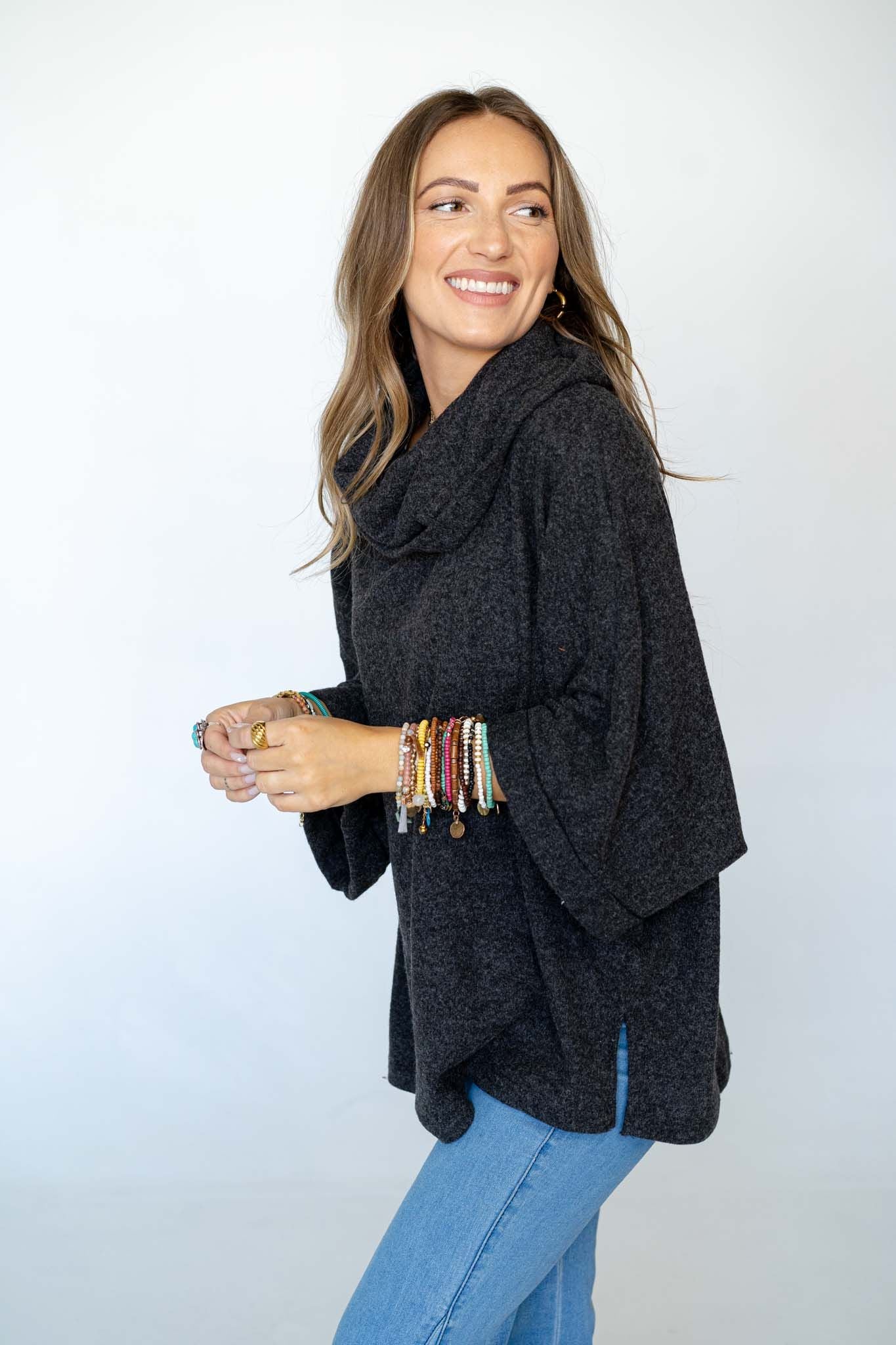 The Nest Your Favorite Oversized Turtle Neck Sweater - Charcoal - Image 4