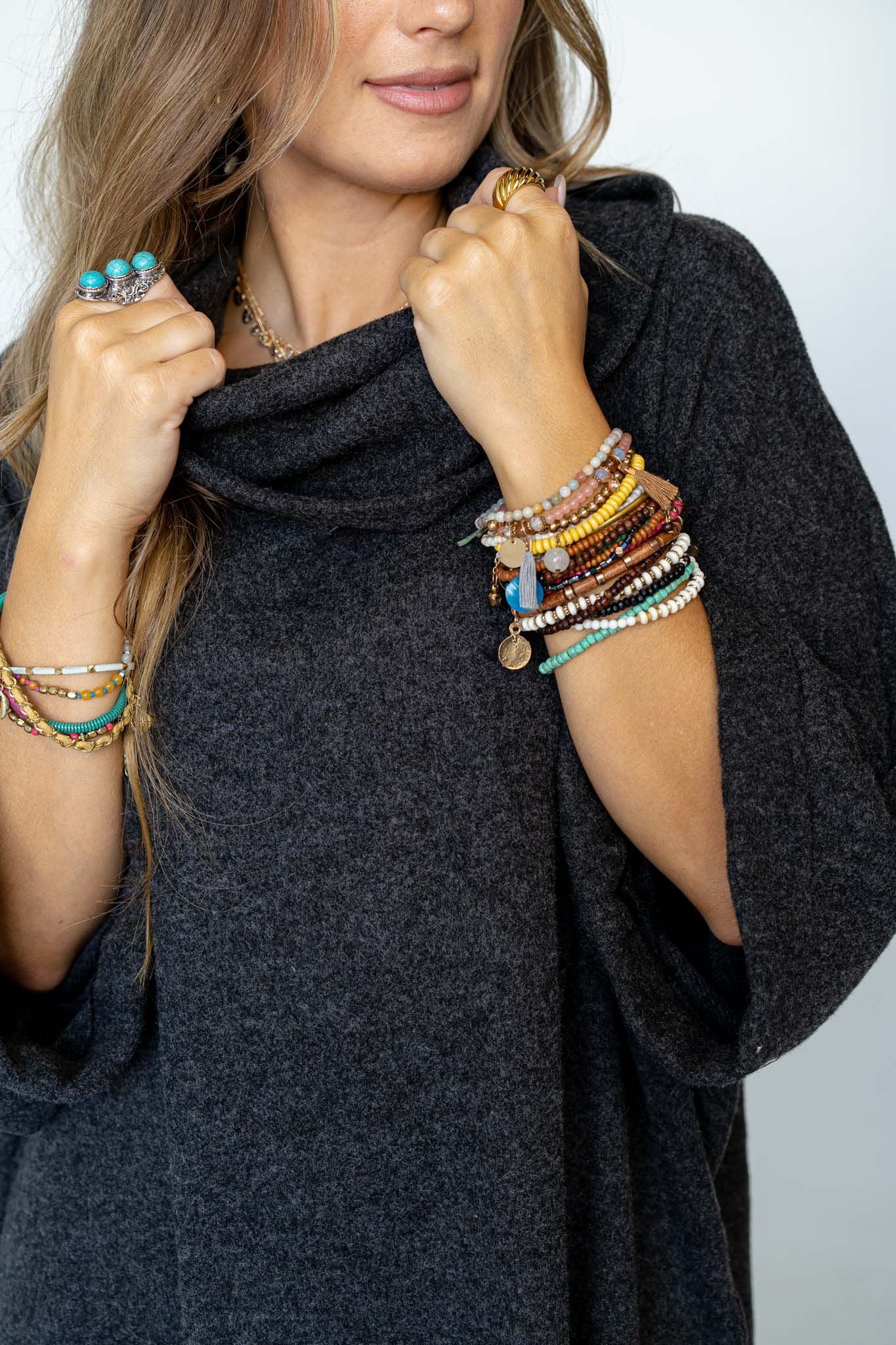 The Nest Your Favorite Oversized Turtle Neck Sweater - Charcoal - Image 7