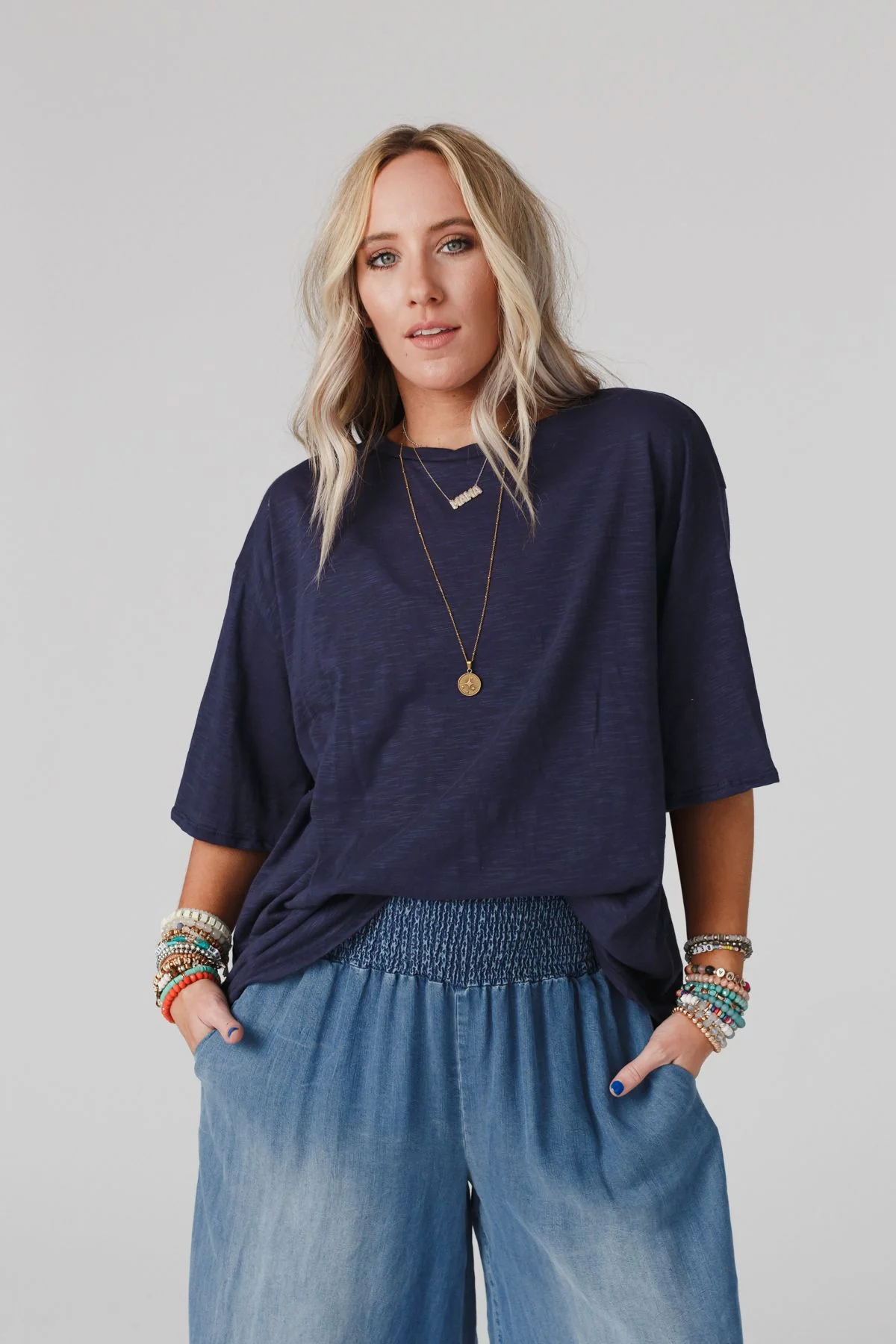 The Nest Your Favorite Slub Tee Shirt - Navy - Image 5