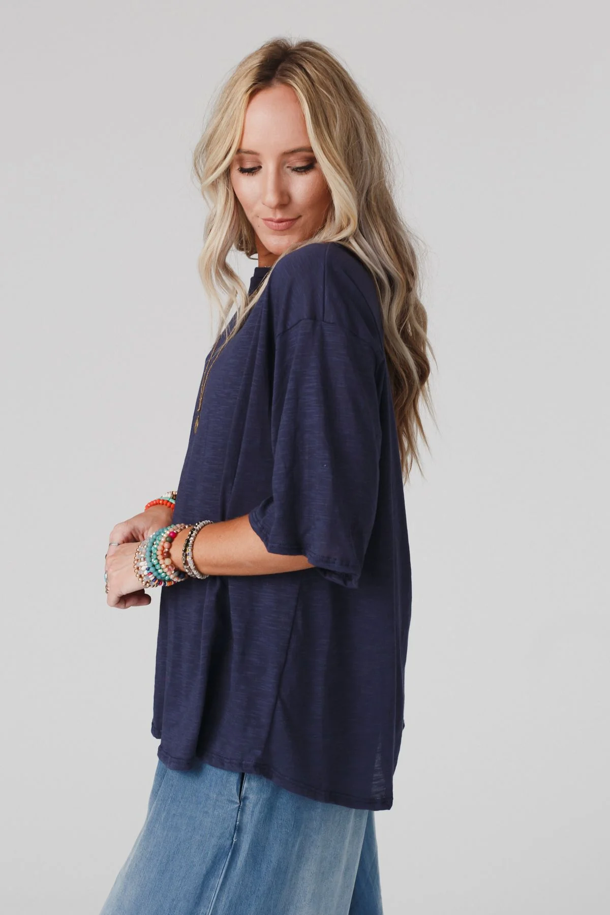 The Nest Your Favorite Slub Tee Shirt - Navy - Image 6