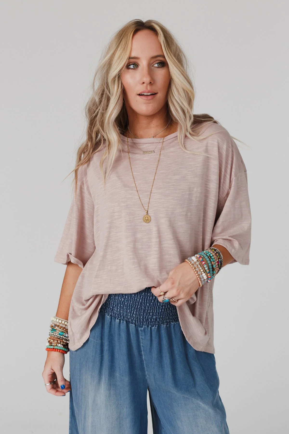 The Nest Your Favorite Slub Tee Shirt - Taupe - Image 2