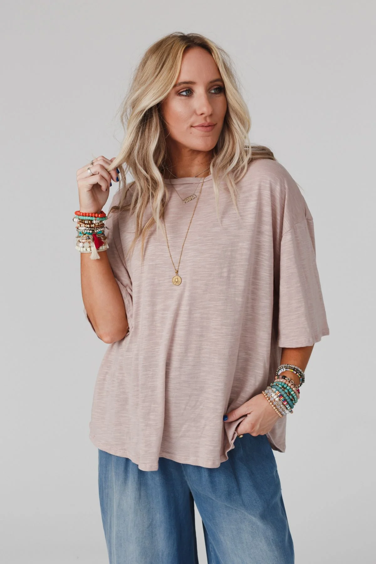 The Nest Your Favorite Slub Tee Shirt - Taupe - Image 5