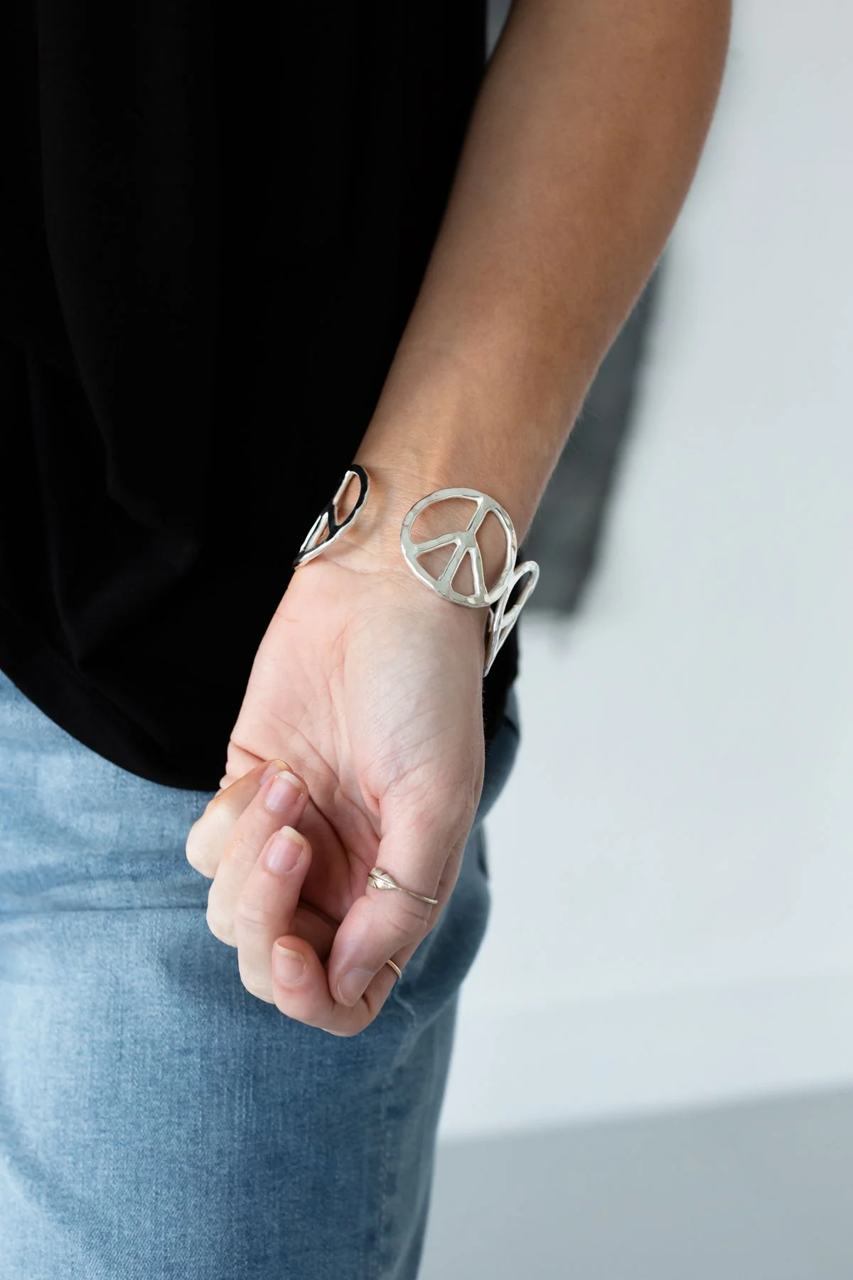 Ziggy Peace Sign Bracelet- Silver - Image 3