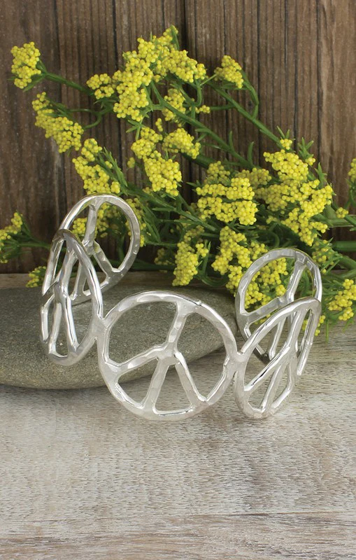 Ziggy Peace Sign Bracelet- Silver - Image 4