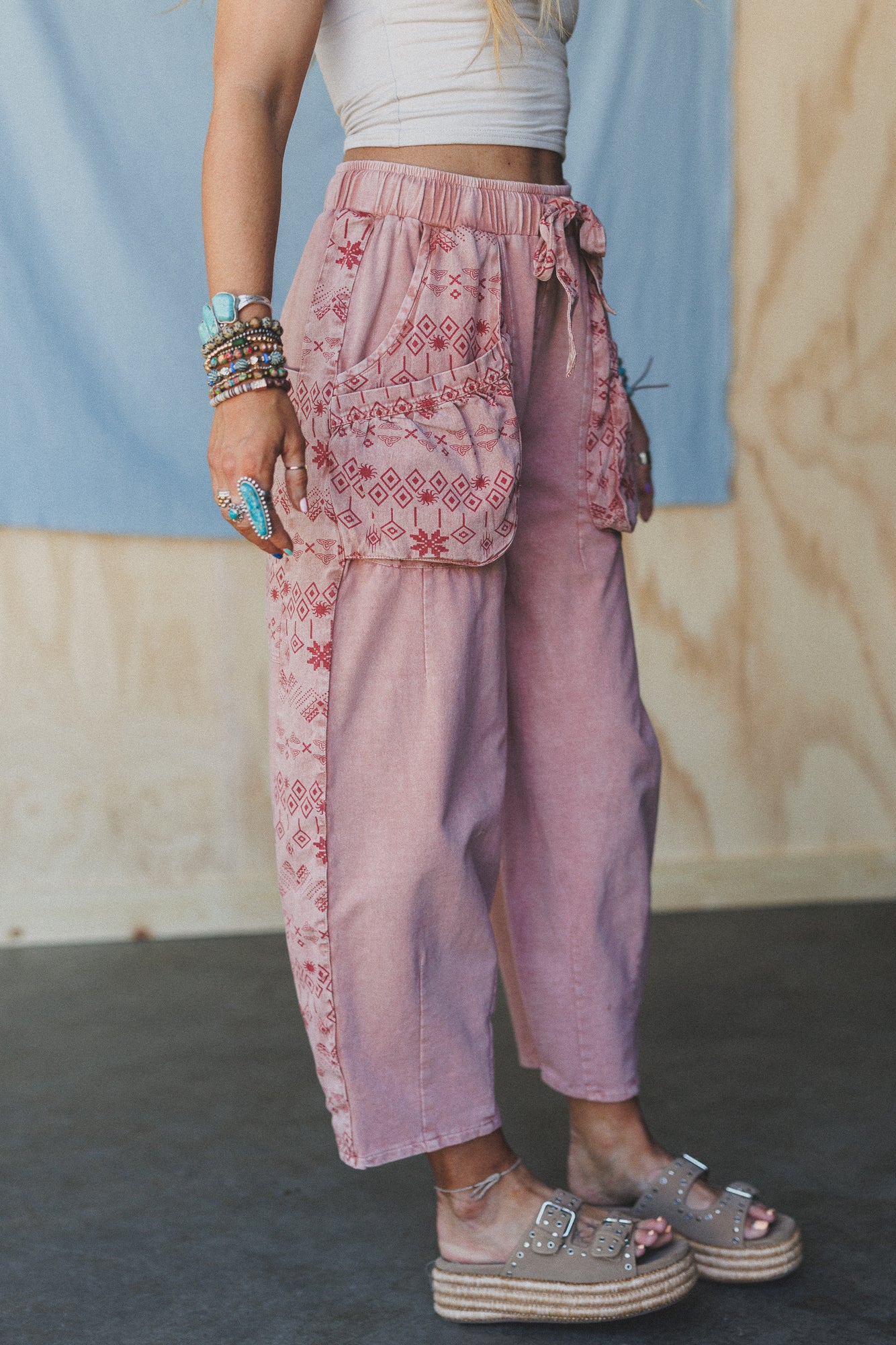 Zyana Wide Leg Pants - Rose - Image 5